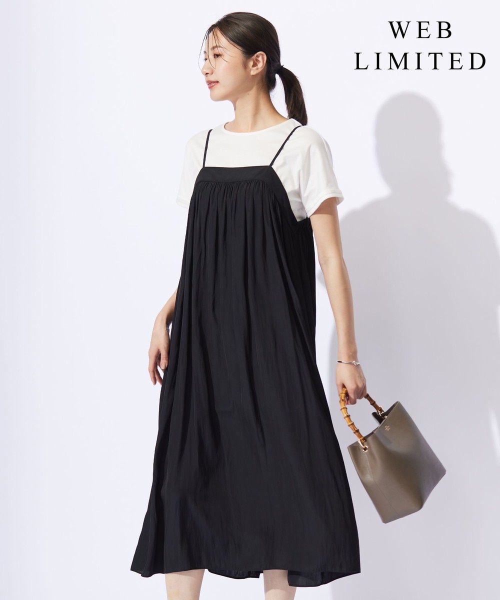 【オンワード】 J.PRESS LADIES L（大きいサイズ）>ワンピース 【WEB限定・洗える】キャミワンピース カットソー ツインセット ブラック T13 レディース