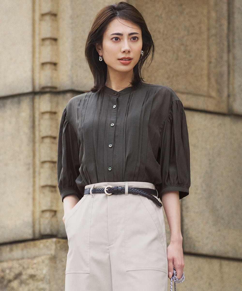 【オンワード】 23区 S(小さいサイズ)>トップス 【接触冷感/速乾性/洗える】エアリーブライトローン タック ブラウス ダークブラウン 32 レディース 【オンワード】 23区 S(小さいサイズ)>トップス 【接触冷感/速乾性/洗える】エアリーブライトローン タック ブラウス ダークブラウン 32 レディース