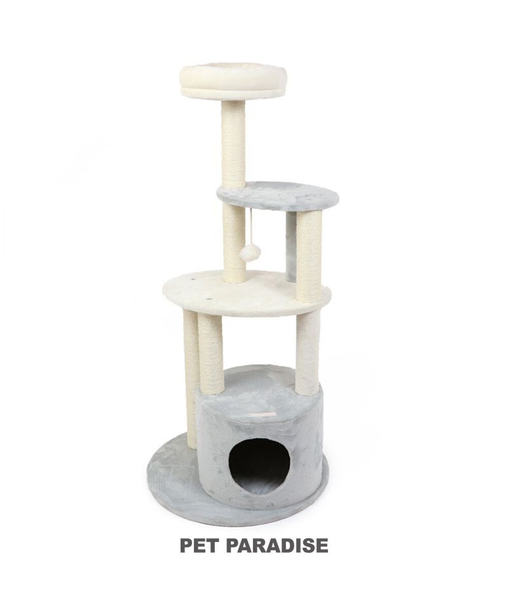 ＜オンワード＞PET PARADISE>ペットグッズ 猫 キャットタワー 128cm スリム グレー - 【送料無料】