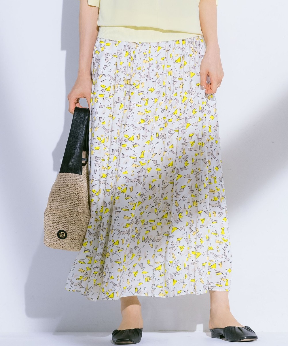 【オンワード】 組曲>スカート Geometrical プリントスカート ライトグレー 2 レディース 【送料無料】