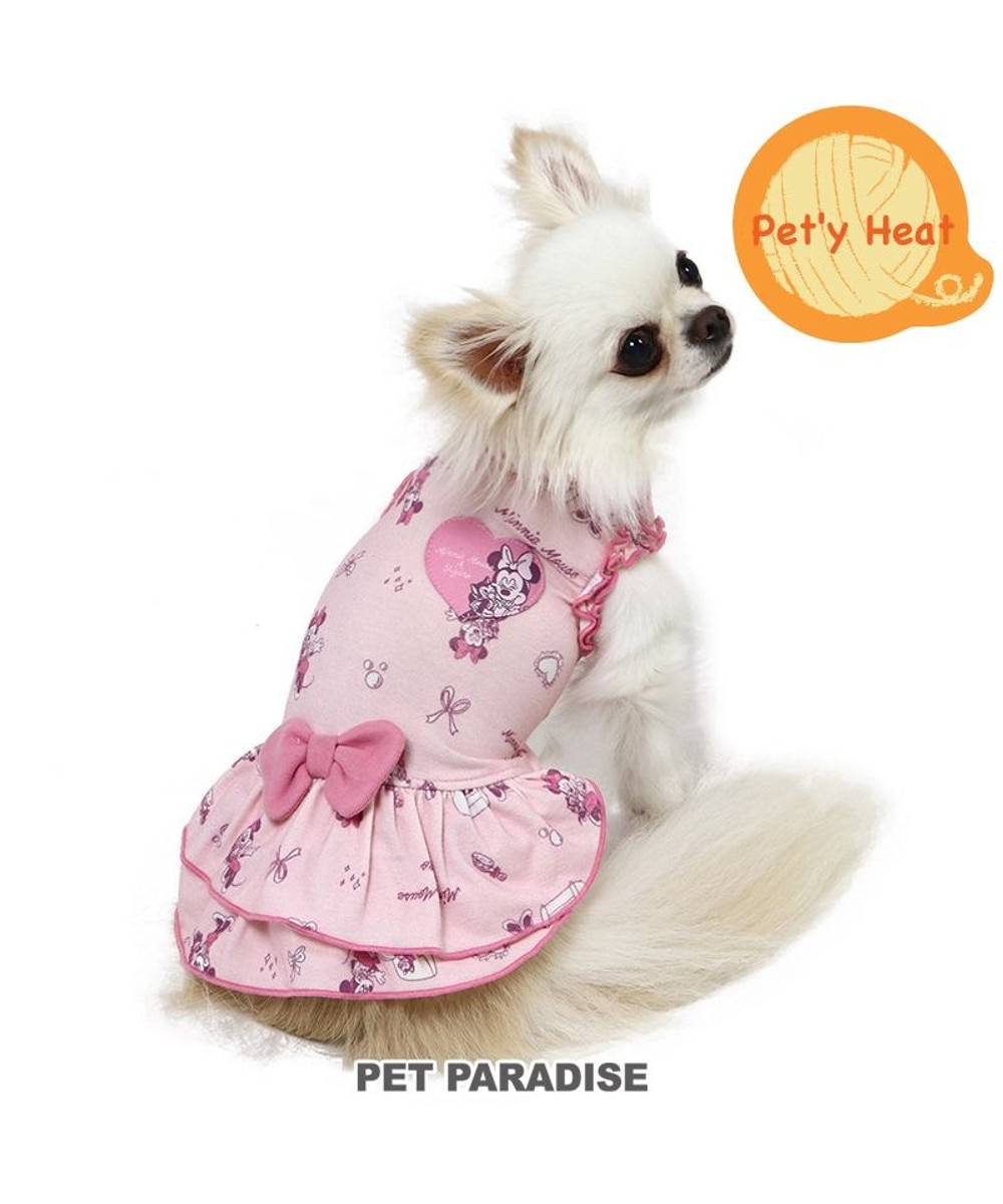 ＜オンワード＞PET PARADISE>ペットグッズ ディズニー ミニーマウス ペティヒート ワンピース 《コスメ柄》 小型犬 ピンク（淡） ３Ｓ
