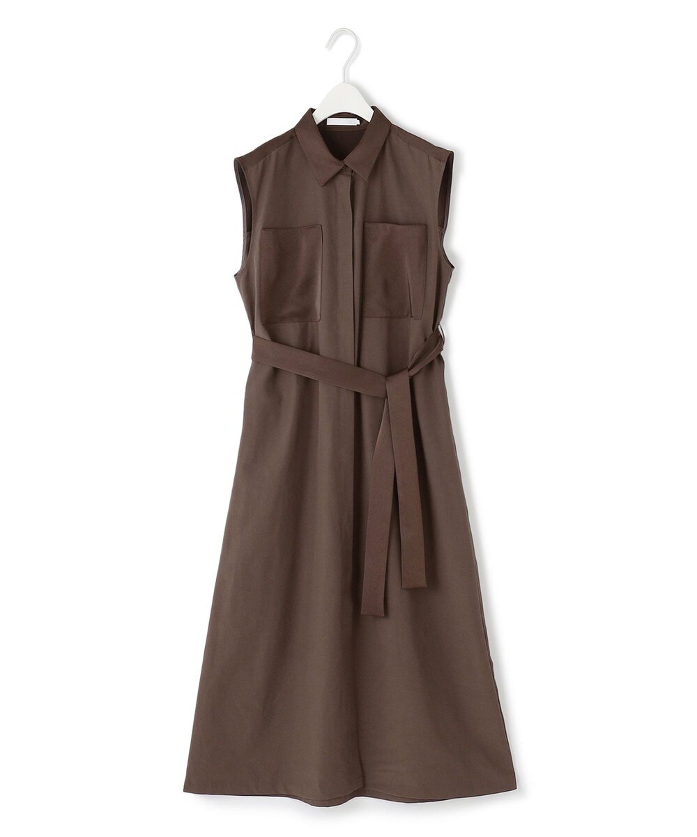 【オンワード】 ICB L（大きいサイズ）>ワンピース 【WEB＆一部店舗限定】 AiryTypewriter ノースリーブワンピース ブラウン 46 レディース