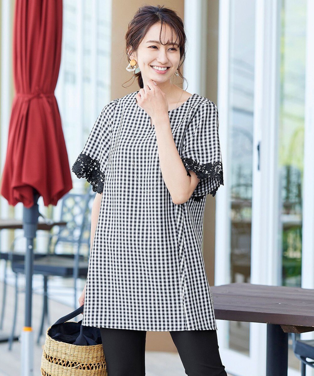 【洗える】体型カバーも叶うフラワーレース袖チュニック