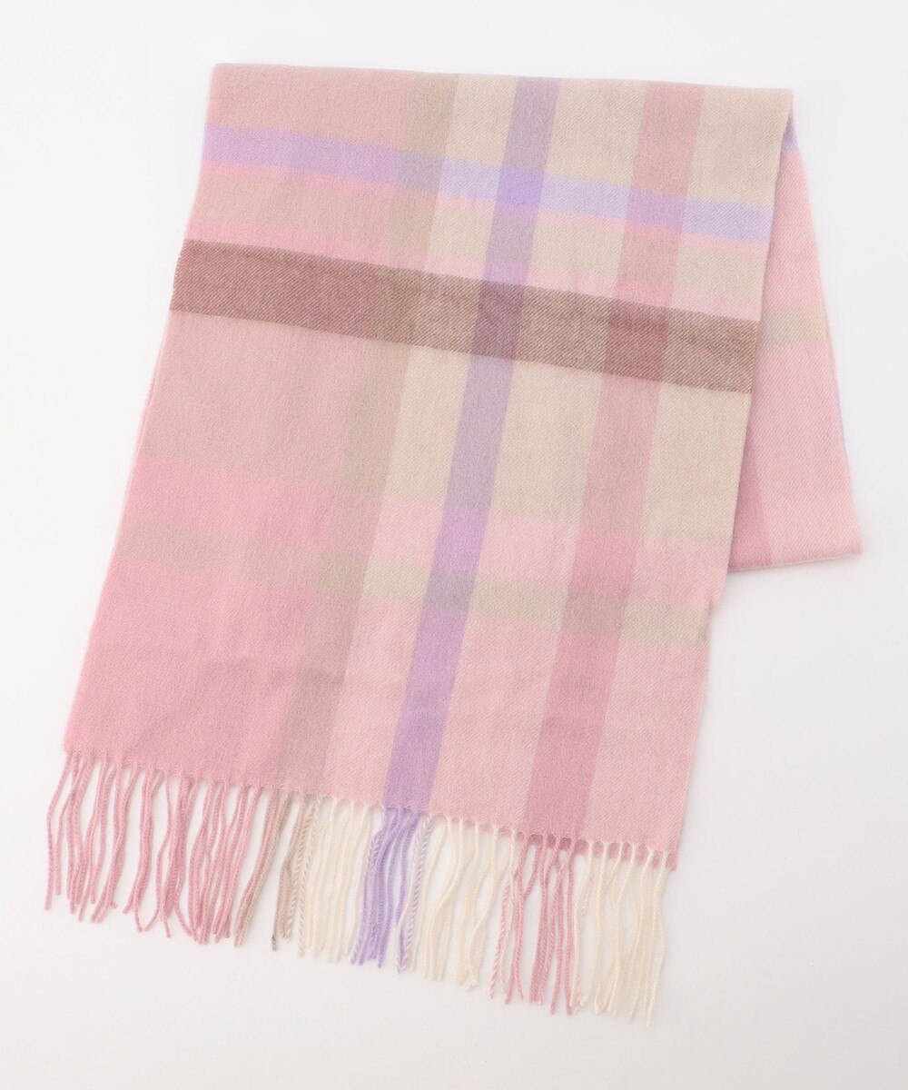 【オンワード】 ANY SIS>ファッション雑貨 ウールニュアンス ストール ピンクチェック F レディース