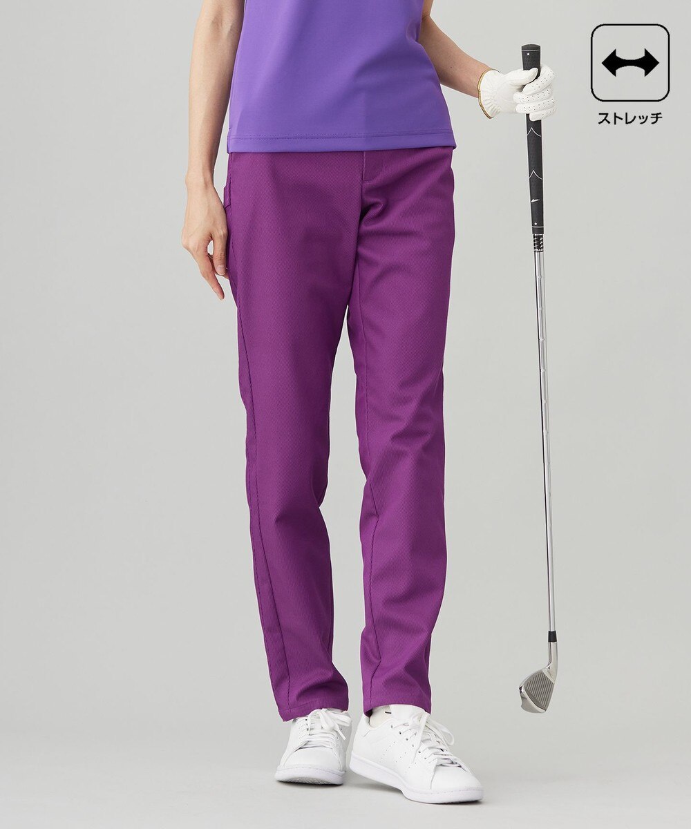 【オンワード】 23区GOLF>パンツ 【WOMEN】【ストレッチ】ハイパワーストレッチカルゼパンツ パープル 58 レディース