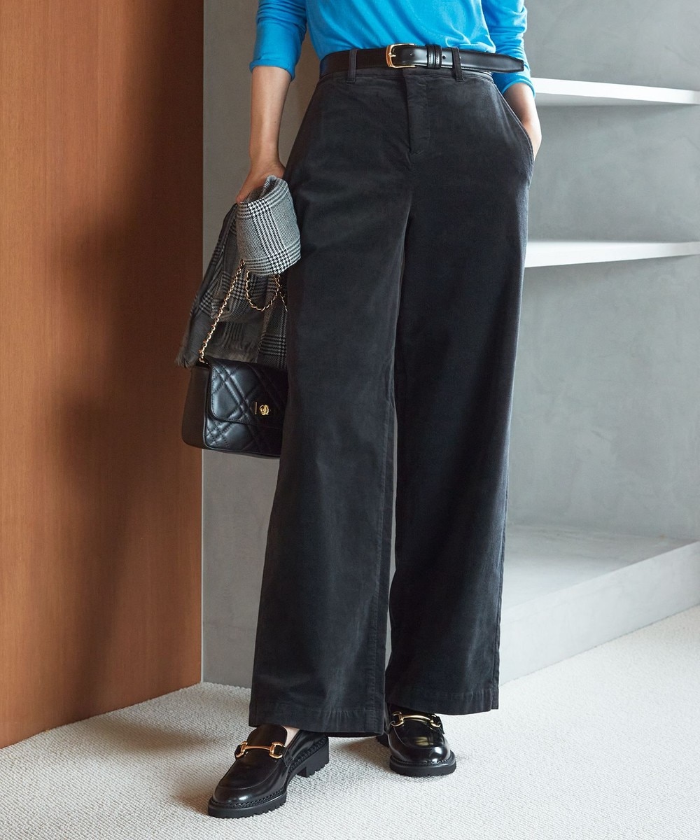 【オンワード】 23区 L(大きいサイズ)>パンツ 【洗える】23区DENIM ベルベットストレッチ ワイドパンツ スレート 48 レディース 【オンワード】 23区 L(大きいサイズ)>パンツ 【洗える】23区DENIM ベルベットストレッチ ワイドパンツ スレート 48 レディース