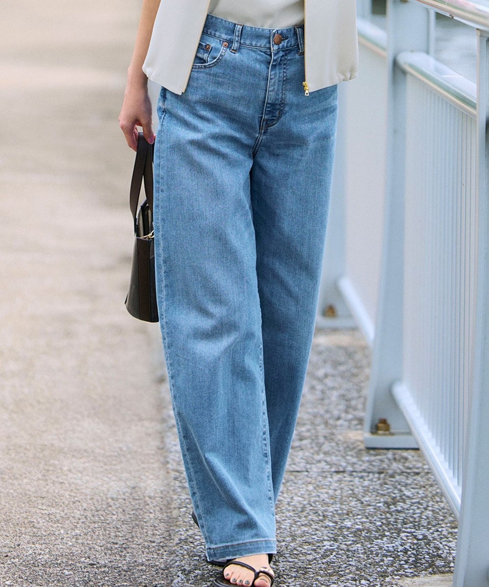 【オンワード】 23区 S(小さいサイズ)>パンツ 【接触冷感】23区DENIM サマー ストレート ワイド パンツ スカイブルー 30 レディース 【オンワード】 23区 S(小さいサイズ)>パンツ 【接触冷感】23区DENIM サマー ストレート ワイド パンツ スカイブルー 30 レディース