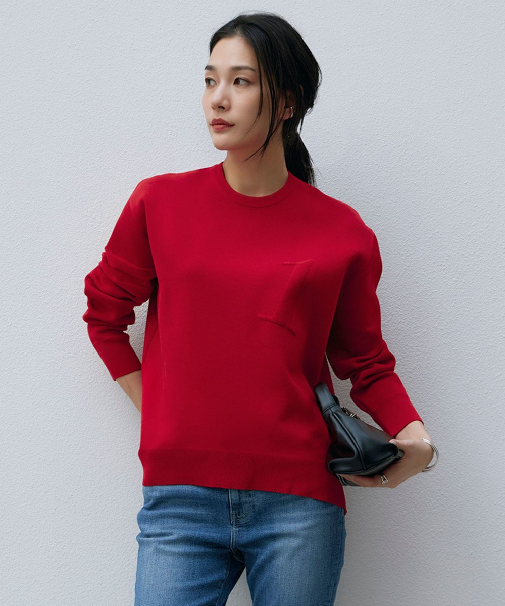 【オンワード】 ICB>トップス 【洗える】ナンバリングカラーニット プルオーバー ディープレッド XS レディース 【オンワード】 ICB>トップス 【洗える】ナンバリングカラーニット プルオーバー ディープレッド XS レディース