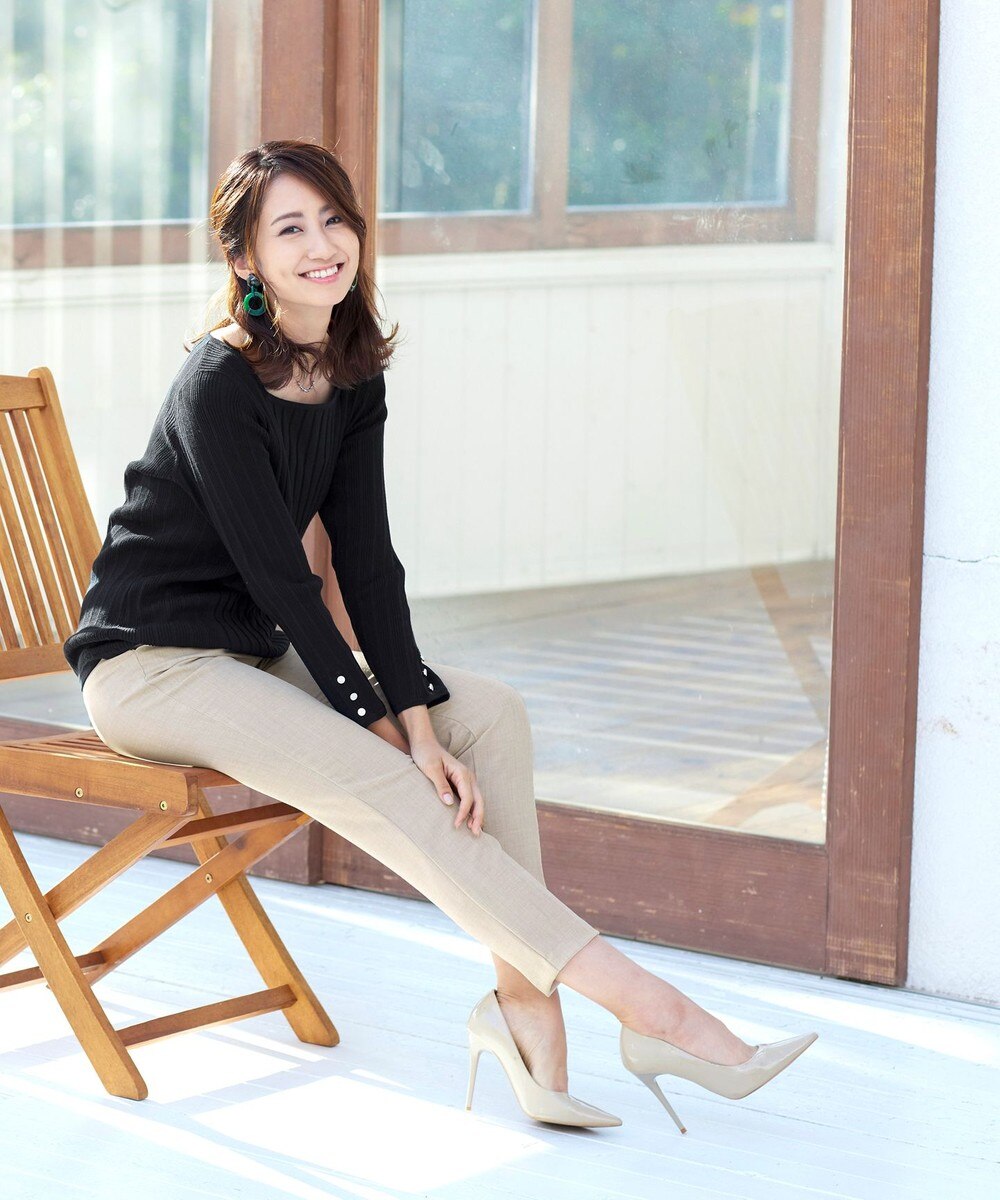 【日本製・洗える】脚がきれいに見えるサマーTRテーパードパンツ