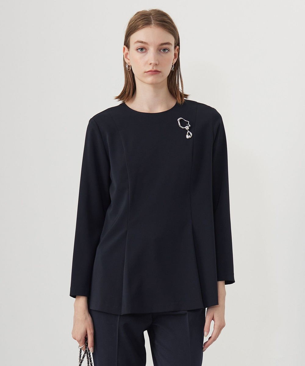 【オンワード】 ICB>トップス 【UVカット・防シワ・速乾・洗える】Fied タックデザインブラウス ネイビー 2 レディース 【オンワード】 ICB>トップス 【UVカット・防シワ・速乾・洗える】Fied タックデザインブラウス ネイビー 2 レディース