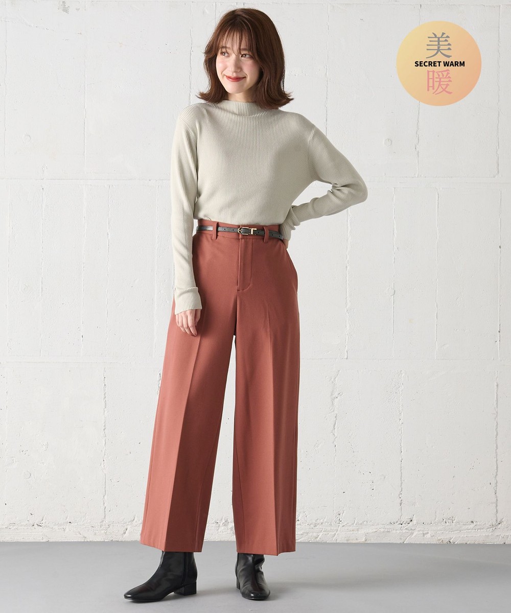 【オンワード】 ANY>パンツ 【ウエストゴム/リントラク加工/裏起毛/ストレッチ/洗濯機可能】シークレットウォーム ワイドパンツ テラコッタ 3 レディース 【オンワード】 ANY>パンツ 【ウエストゴム/リントラク加工/裏起毛/ストレッチ/洗濯機可能】シークレットウォーム ワイドパンツ テラコッタ 3 レディース