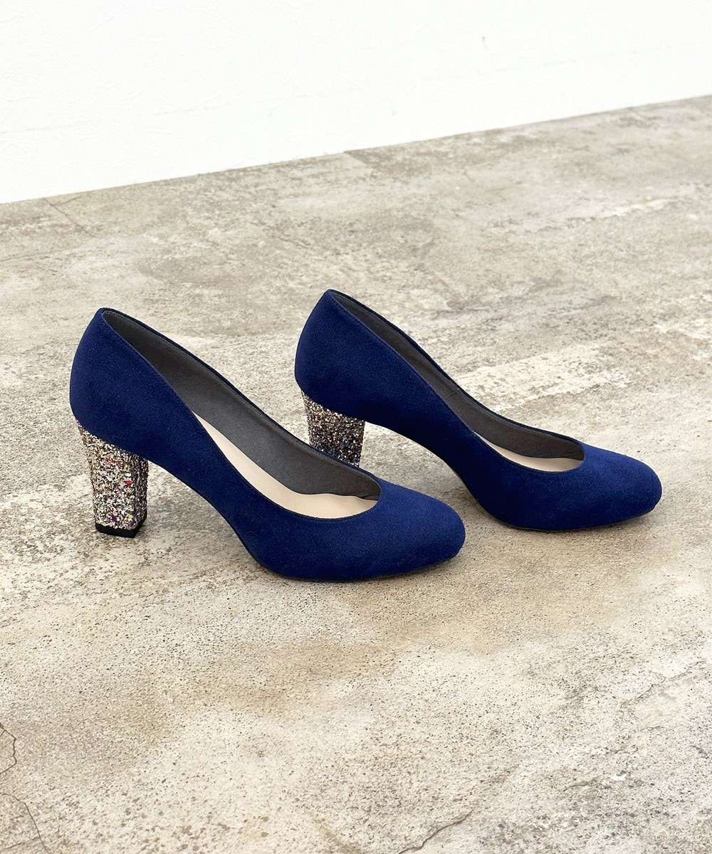＜オンワード＞KASHIYAMA Women's shoes>シューズ 【受注生産】スエードパンプス(5.5cm) ネイビー 23.5cm レディース