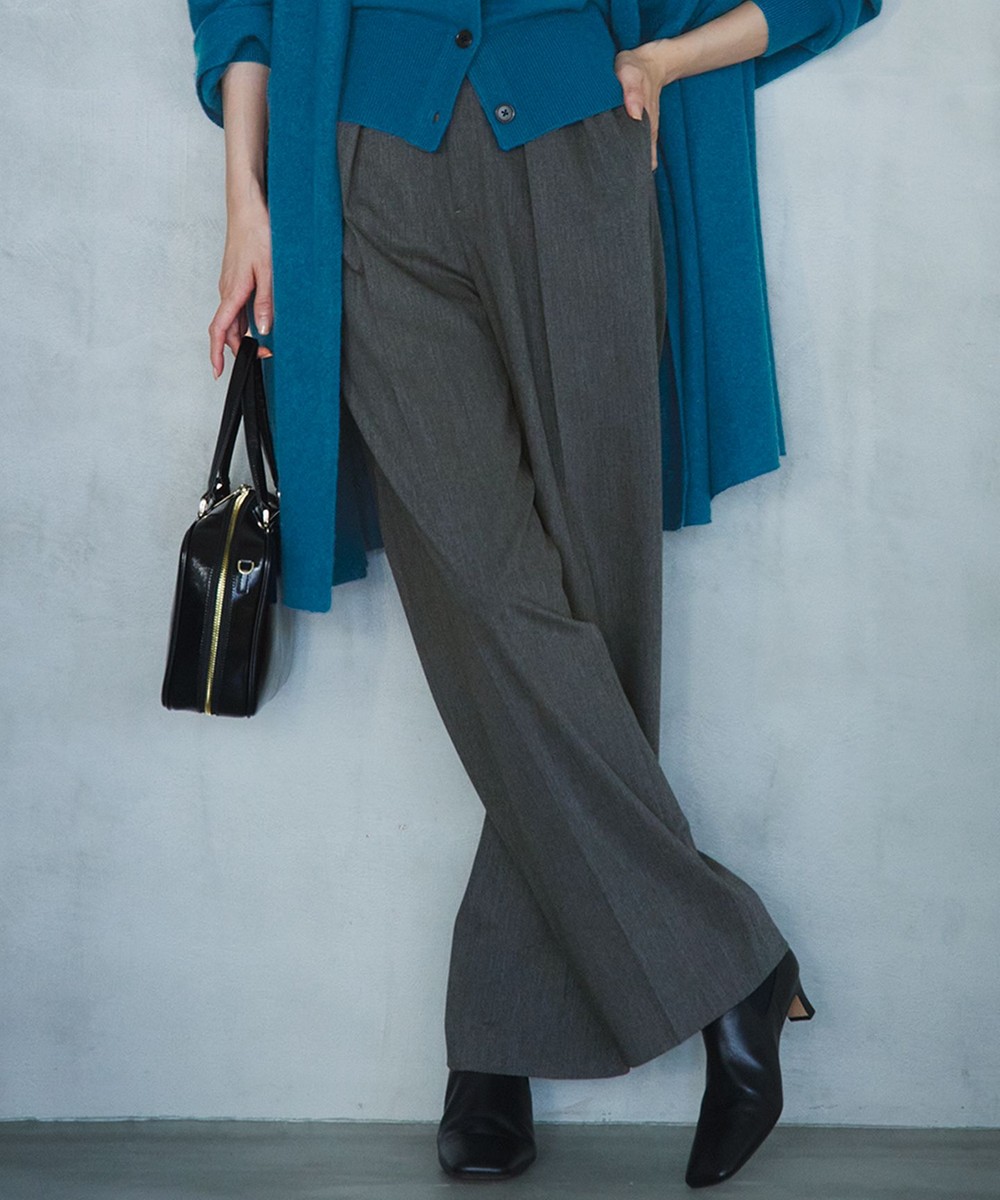 【オンワード】 23区 L(大きいサイズ)>パンツ 【CLASSY.11月号掲載/洗える】ドライ2WAYストレッチ ワイドパンツ グレー 44 レディース 【オンワード】 23区 L(大きいサイズ)>パンツ 【CLASSY.11月号掲載/洗える】ドライ2WAYストレッチ ワイドパンツ グレー 44 レディース