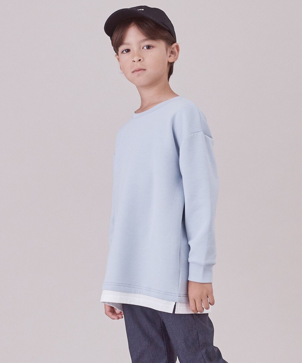 【オンワード】 UNFILO>トップス 【UNFILO KIDS】BEAUTY FORM JERSEY スウェット(UNISEX) サックス 130 キッズ