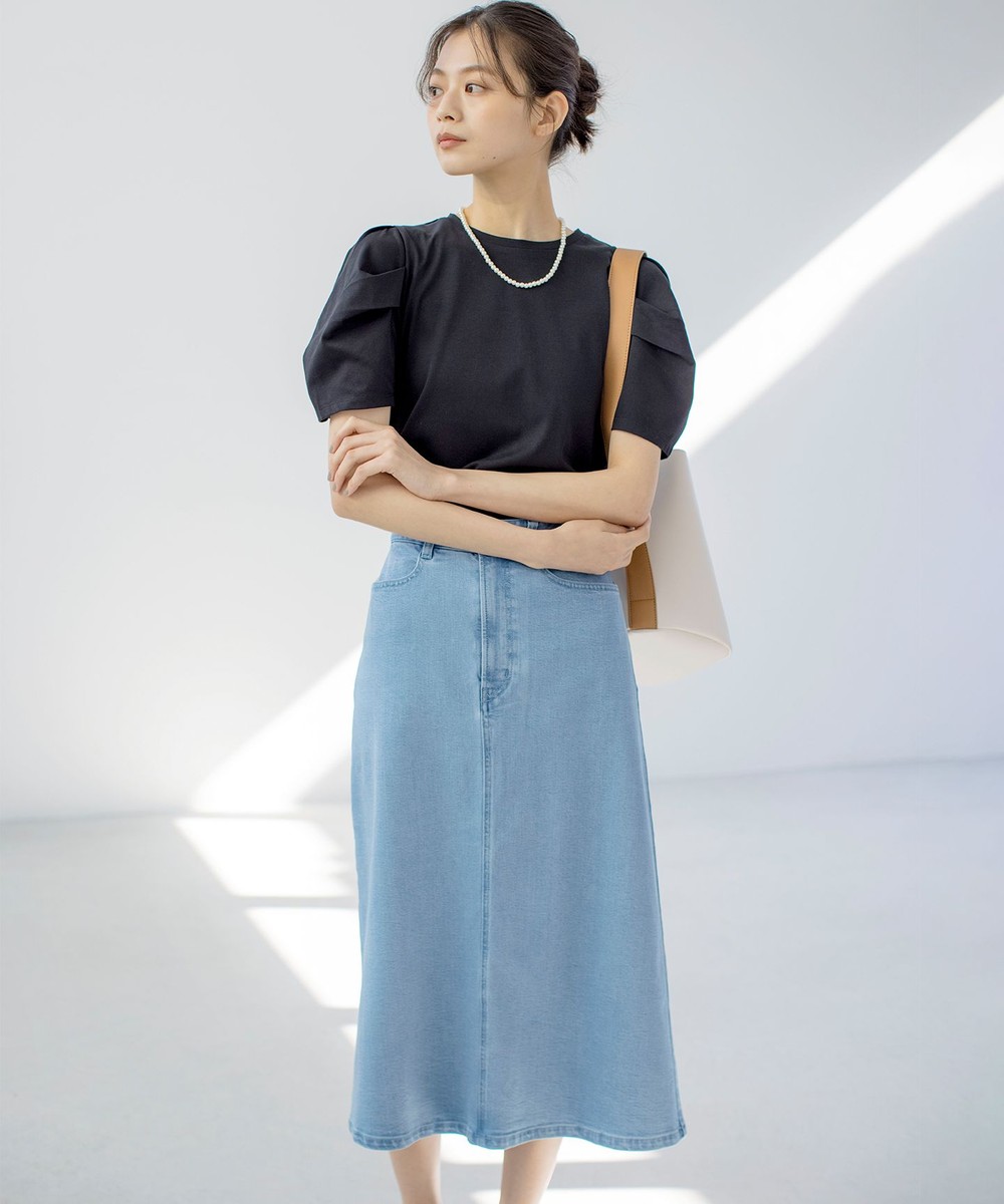 【オンワード】 組曲 L(大きいサイズ)>スカート ミッドデニムタイト スカート ブリーチインディゴ 6 レディース 【オンワード】 組曲 L(大きいサイズ)>スカート ミッドデニムタイト スカート ブリーチインディゴ 6 レディース