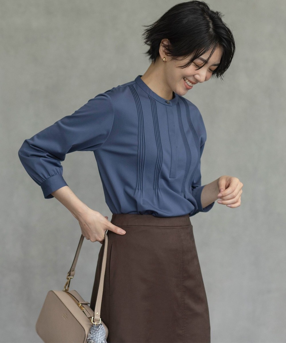 【オンワード】 J.PRESS LADIES L（大きいサイズ）>トップス トリコット ピンタック カットソー ブルーグレー T13 レディース