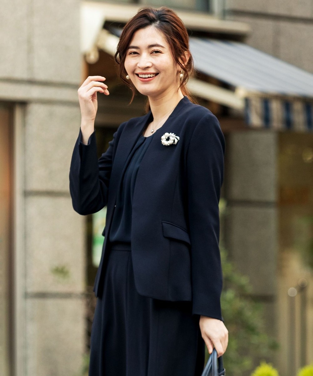 【オンワード】 組曲>ジャケット/アウター 【UV/抗菌防臭/防シワ】コンパクト2wayダブルクロス カラーレスジャケット ネイビー 1 レディース 【送料無料】