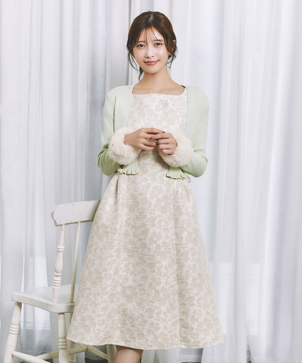 【オンワード】 TOCCA>ワンピース 【00サイズあり・消臭】MELANGE PETAL ドレス ベージュ 6 レディース