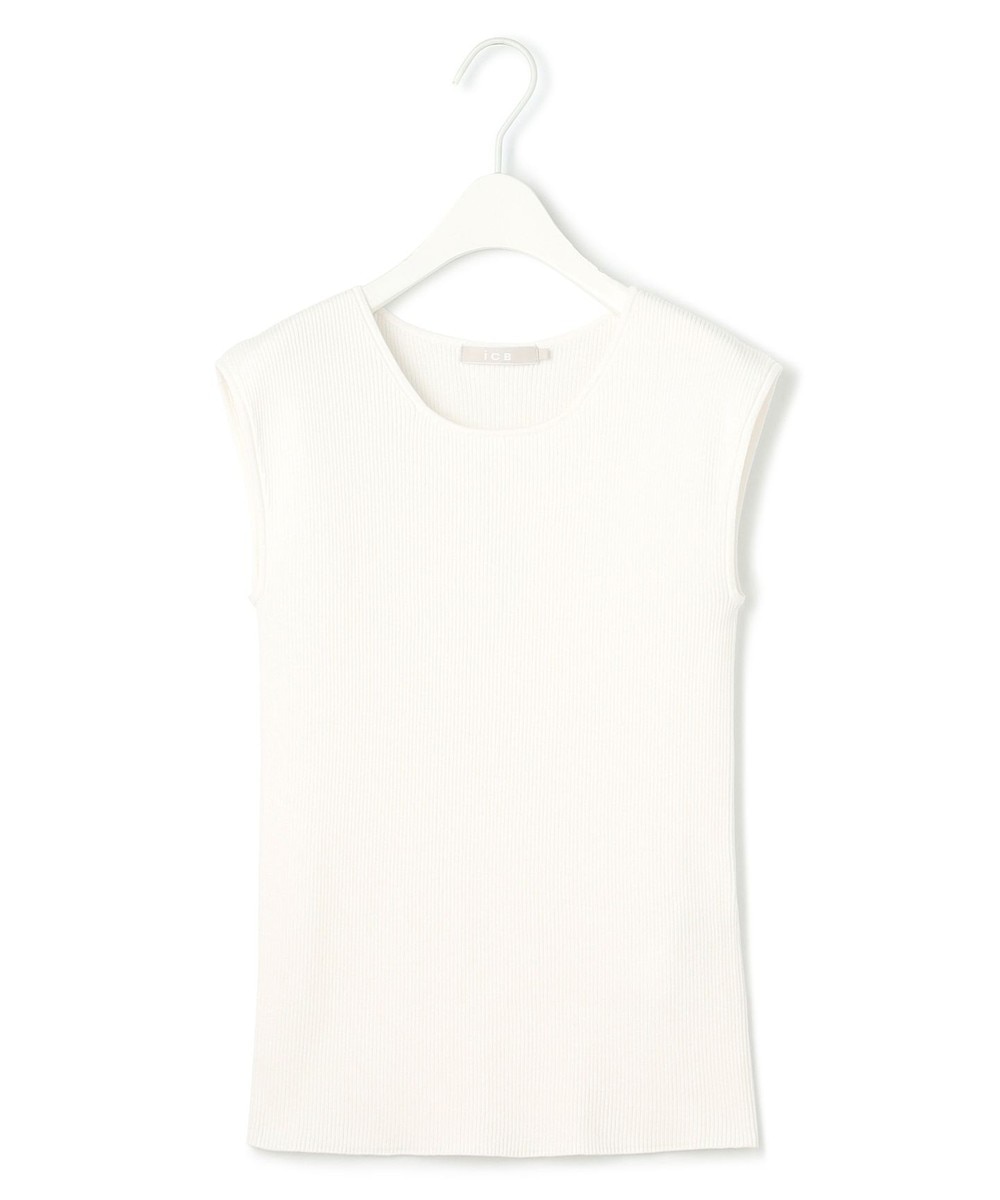 【オンワード】 ICB>トップス 【UVカット・洗える】 オーガニックコットンリブ ノースリーブニット オフホワイト S レディース 【オンワード】 ICB>トップス 【UVカット・洗える】 オーガニックコットンリブ ノースリーブニット オフホワイト S レディース