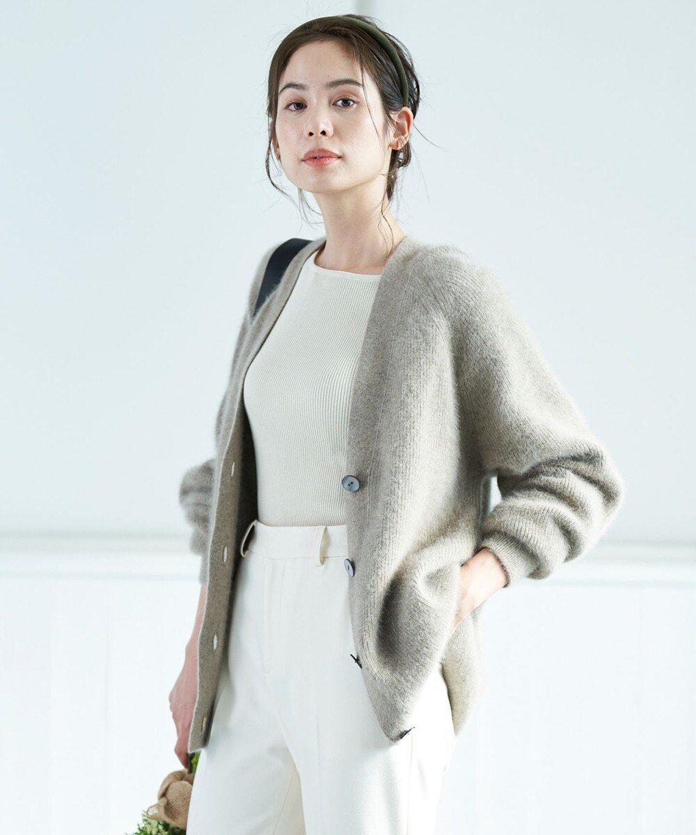 【オンワード】 組曲>トップス カラーフォックス ロングニット カーディガン ブラウン 2 レディース 【送料無料】