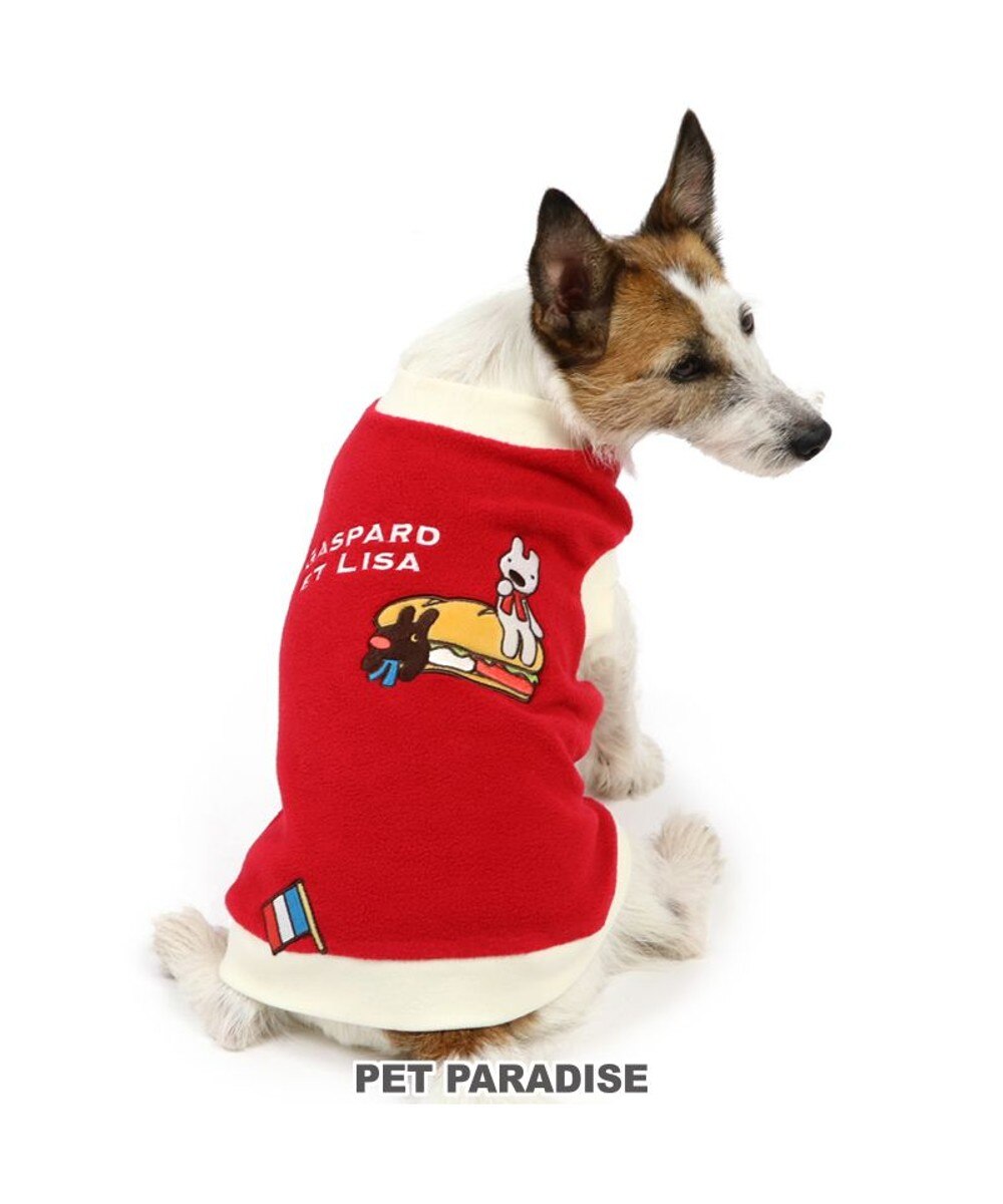 PET PARADISE>ペットグッズ 犬 服 リサとガスパール トレーナー 【小型犬】 ワンダフルストレッチ パン柄 赤 ３Ｓ