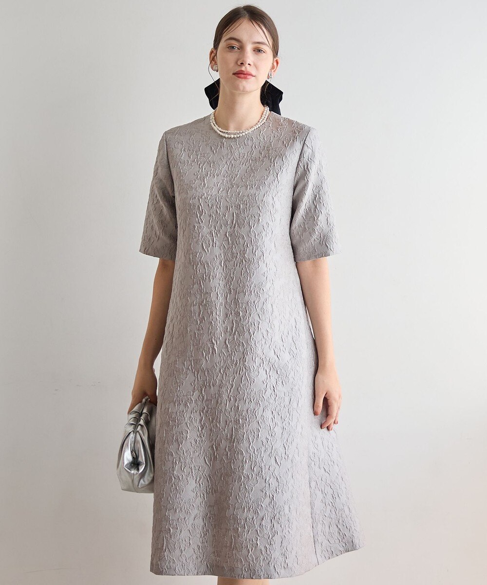 【オンワード】 23区 S（小さいサイズ）>ワンピース 【APPLAUDIR】フラワージャカード ドレス ライトグレー 32 レディース
