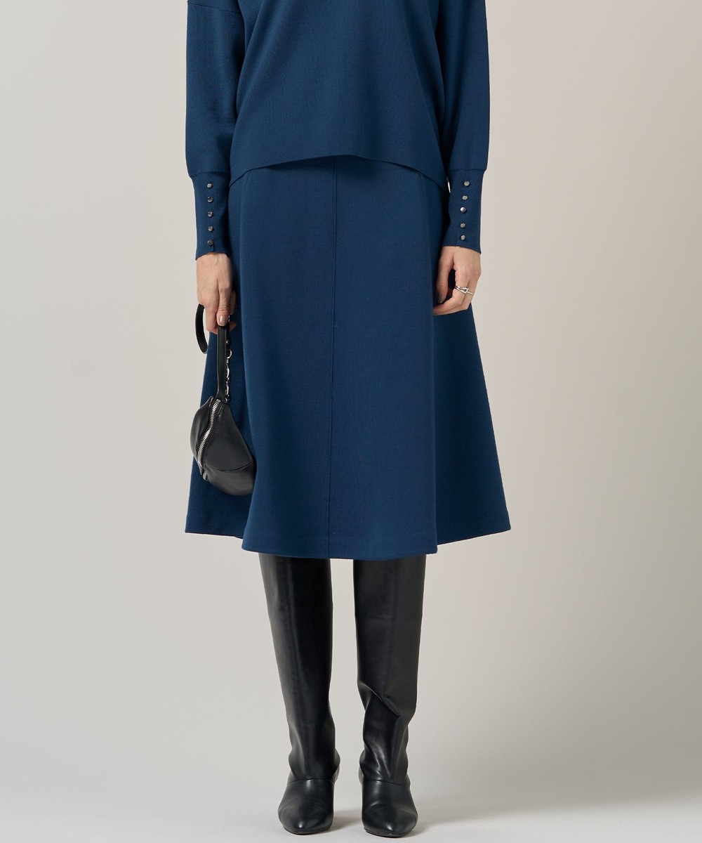 【オンワード】 ICB L(大きいサイズ)>スカート 【洗える】 シルキーウールダブルフェイス ニットフレアスカート ブルーグレー L レディース 【オンワード】 ICB L(大きいサイズ)>スカート 【洗える】 シルキーウールダブルフェイス ニットフレアスカート ブルーグレー L レディース