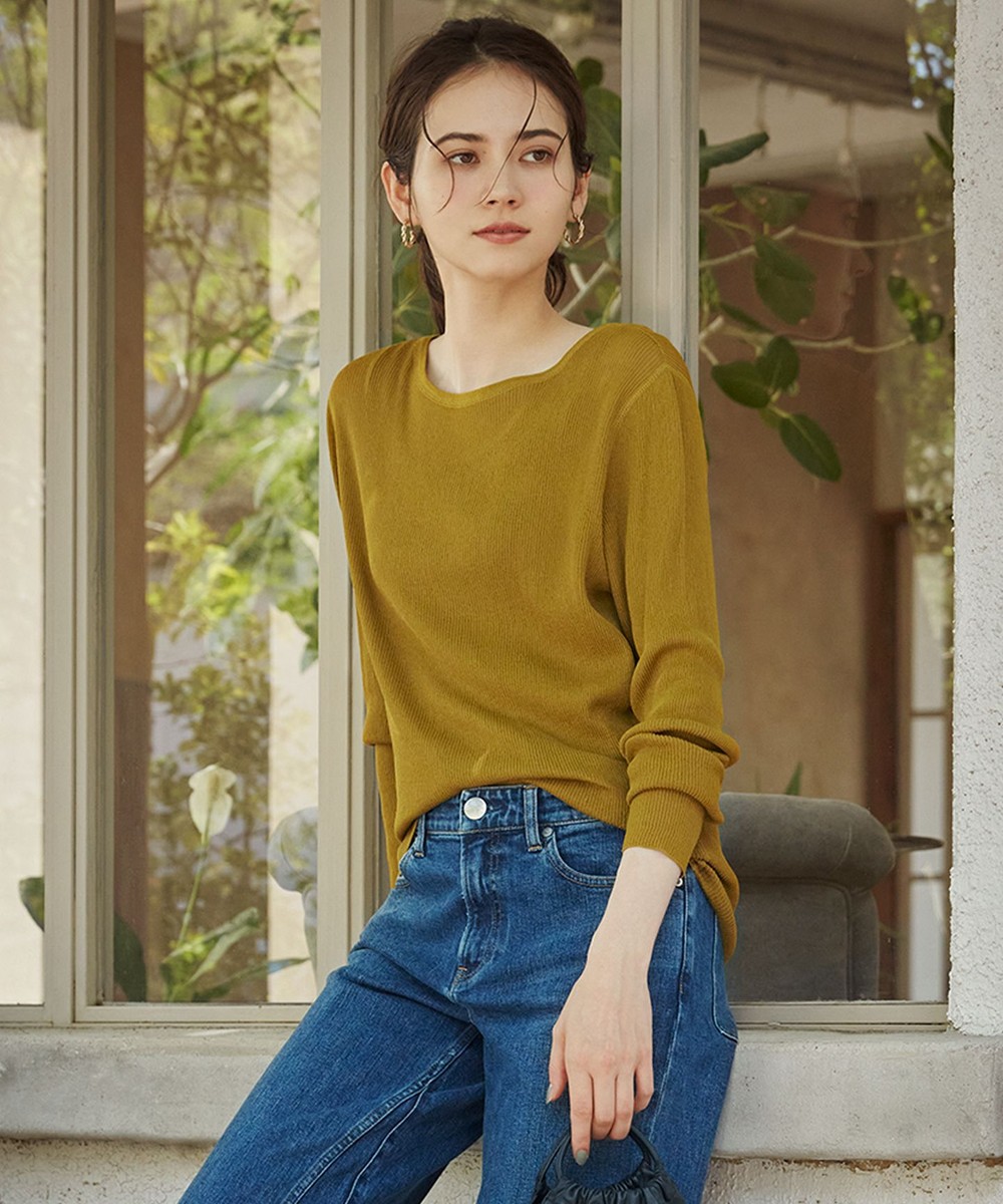 【オンワード】 23区>トップス 【SLOW/一部店舗限定】シアーリブ ボートネックニット マスタード 40 レディース 【オンワード】 23区>トップス 【SLOW/一部店舗限定】シアーリブ ボートネックニット マスタード 40 レディース