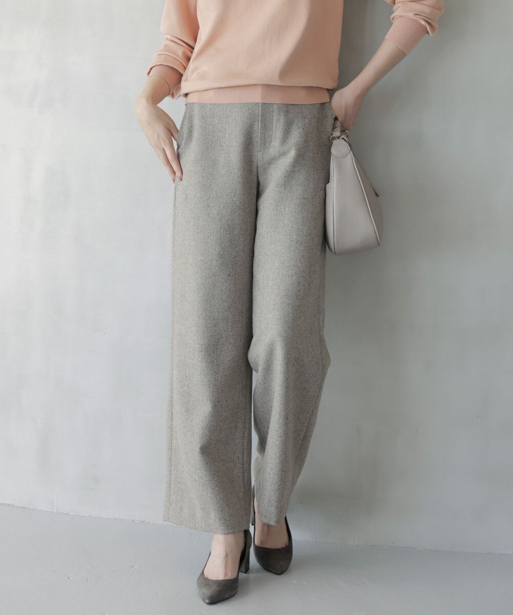 【オンワード】 J.PRESS LADIES L(大きいサイズ)>パンツ ネップヘリンボーンワイドパンツ モカ T17 レディース 【オンワード】 J.PRESS LADIES L(大きいサイズ)>パンツ ネップヘリンボーンワイドパンツ モカ T17 レディース