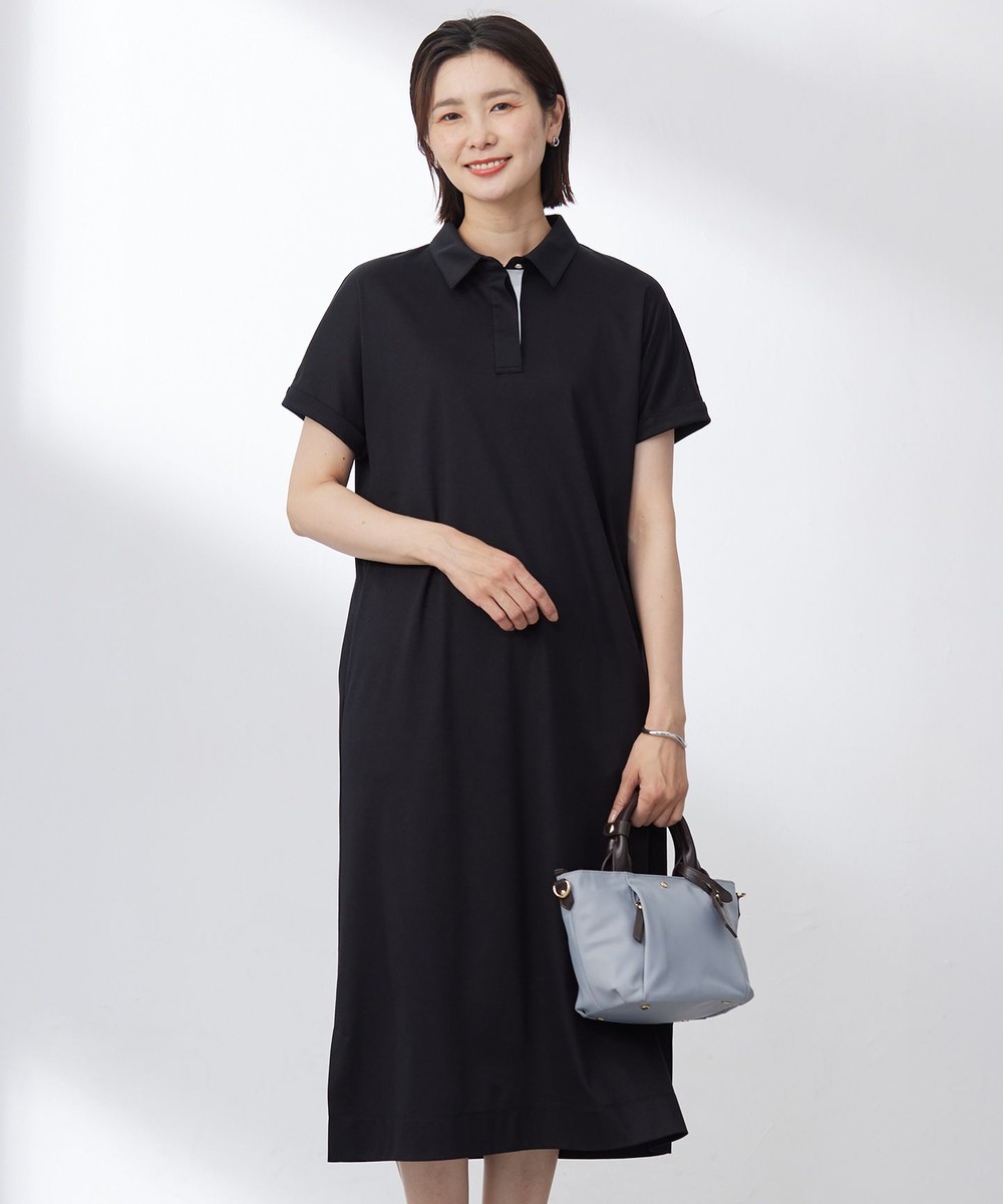 【オンワード】 J.PRESS LADIES S(小さいサイズ)>ワンピース 【WEB限定カラーあり・洗える】コンパクトコットンスムース ポロワンピース ブラック P5 レディース 【オンワード】 J.PRESS LADIES S(小さいサイズ)>ワンピース 【WEB限定カラーあり・洗える】コンパクトコットンスムース ポロワンピース ブラック P5 レディース