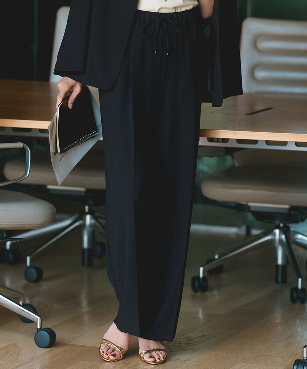 【オンワード】 23区>パンツ 【新色追加/洗える】ストレッチジョーゼット ワイドパンツ ブラック 36 レディース 【オンワード】 23区>パンツ 【新色追加/洗える】ストレッチジョーゼット ワイドパンツ ブラック 36 レディース