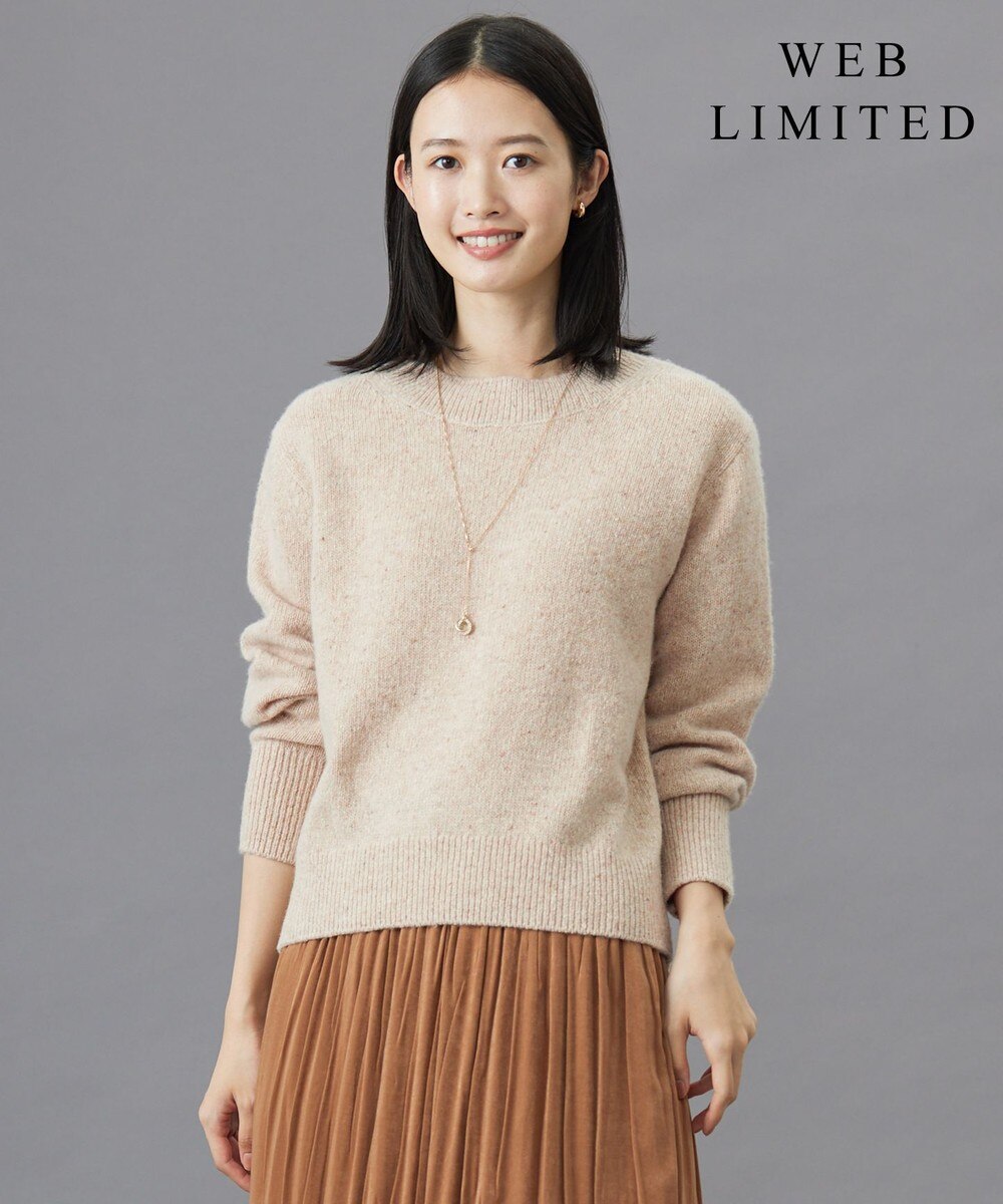 【オンワード】 J.PRESS LADIES S（小さいサイズ）>トップス 【WEB限定・洗える】WOOLY NEP クルーネックニット ベージュ S レディース