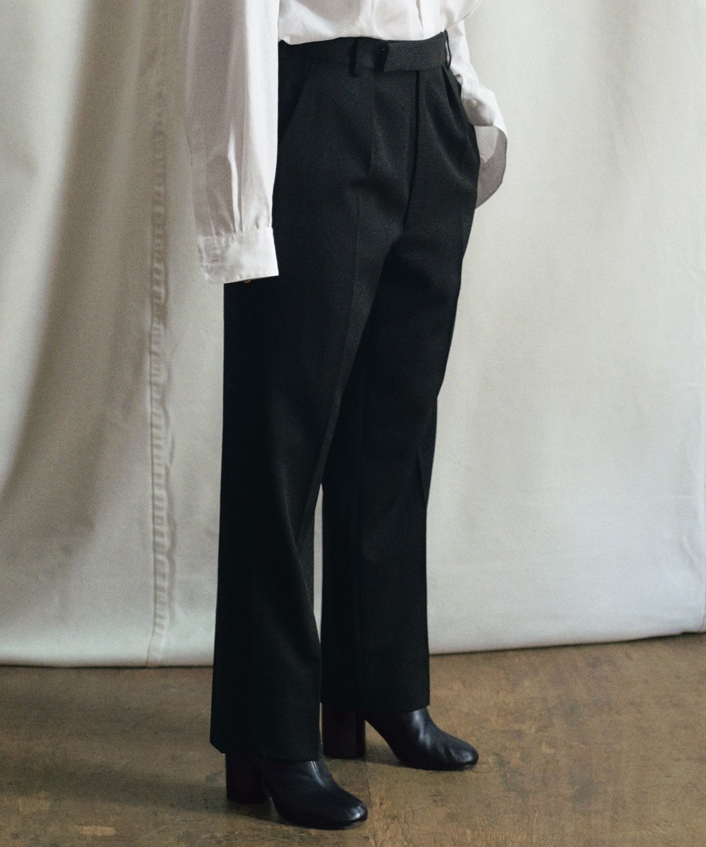【オンワード】 23区>パンツ 【ユニセックス】ウールファインギャバ ワンタック パンツ(番号2T54) ブラック L メンズ 【送料無料】