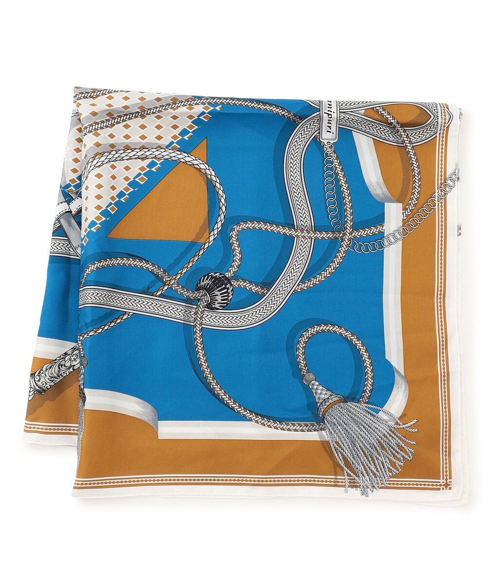 【オンワード】 23区>ファッション雑貨 manipuri ジョッキー シルク スカーフ ブルー F レディース