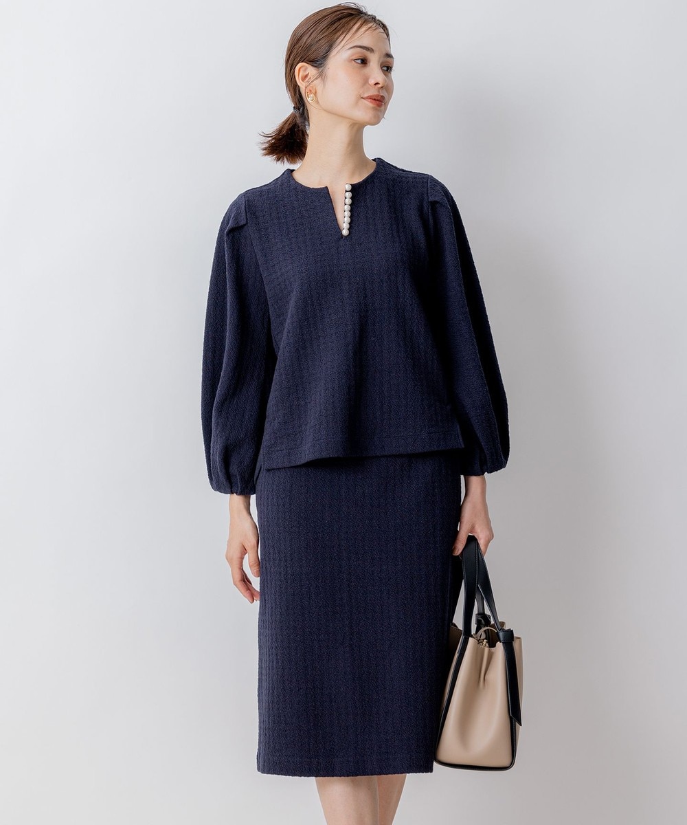 【オンワード】 組曲>ワンピース 【WEB限定】ニュアンスジャガード セットアップ ネイビー 2 レディース 【オンワード】 組曲>ワンピース 【WEB限定】ニュアンスジャガード セットアップ ネイビー 2 レディース