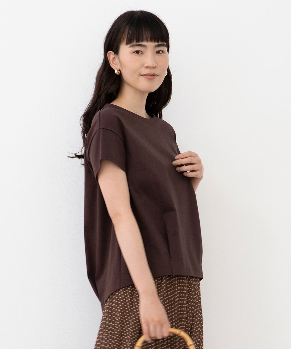 【オンワード】 J.PRESS LADIES S>トップス 【UVケア・消臭効果・接触冷感】コンパクトコットンスムース タック カットソー ベージュ S レディース 【送料無料】