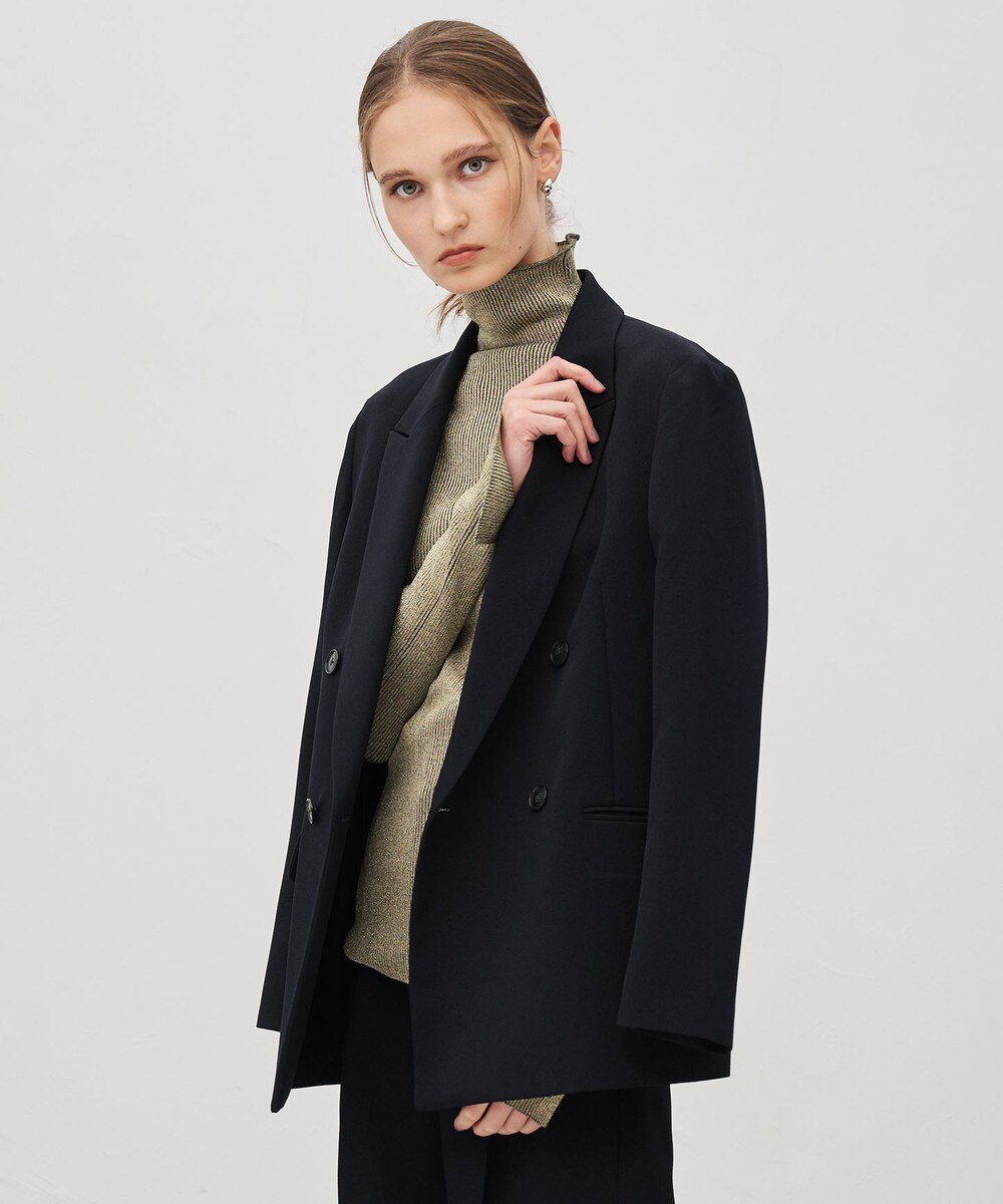 【オンワード】 uncrave>ジャケット/アウター 【手洗い可】ウォッシャブルウールライクツイル ジャケット ブラック 2 レディース