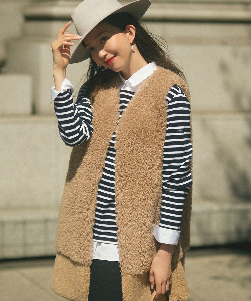 【オンワード】 23区 L(大きいサイズ)>トップス 【洗える】Armor-lux スムース ボーダー カットソー ネイビー×オフボーダー 44 レディース 【オンワード】 23区 L(大きいサイズ)>トップス 【洗える】Armor-lux スムース ボーダー カットソー ネイビー×オフボーダー 44 レディース