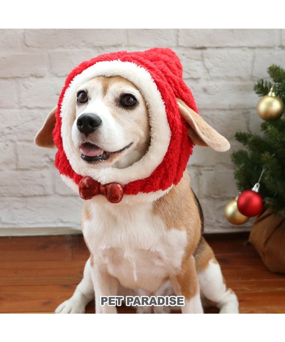 PET PARADISE>ペットグッズ ペットパラダイス クリスマス サンタ帽子 《ふわふわチェック柄 》 中型犬 サンタ Ｌ