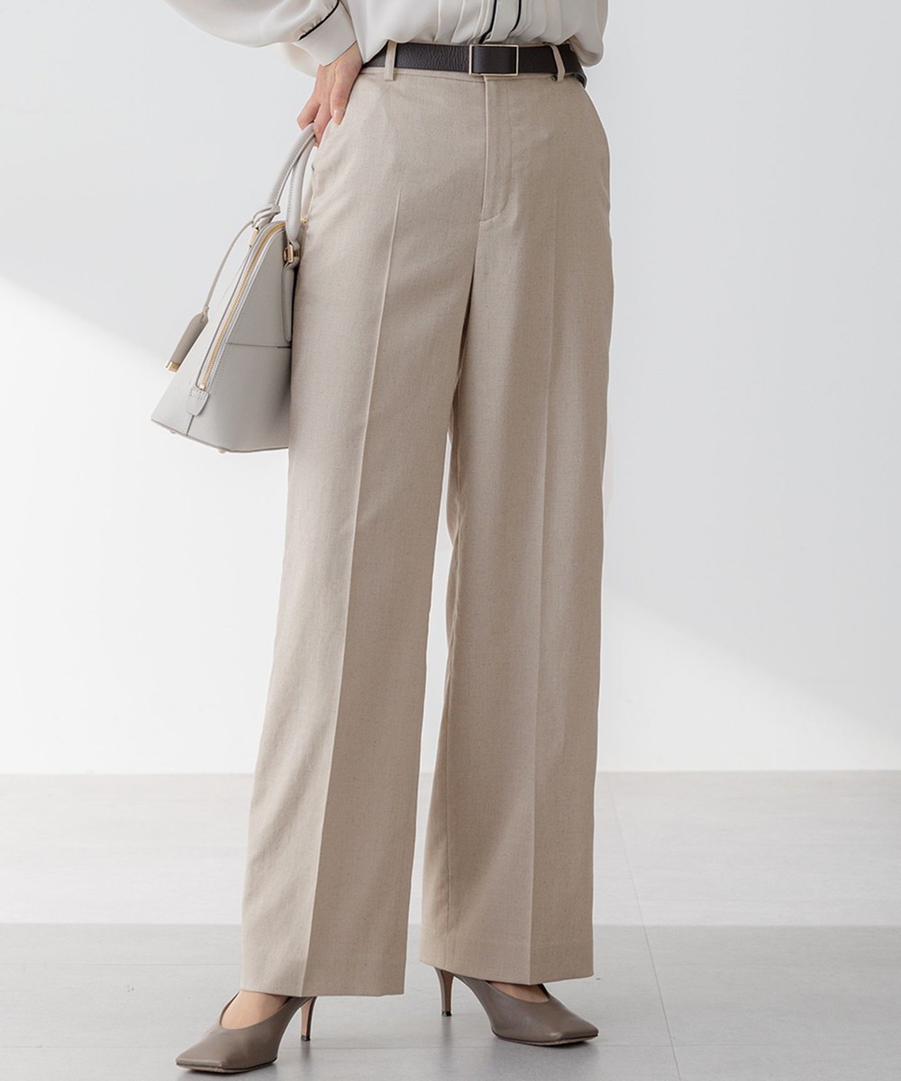 【オンワード】 23区>パンツ 【セットアップ対応/防シワ性/洗える】アイアスマットストレッチ セミワイド パンツ ベージュ 42 レディース 【オンワード】 23区>パンツ 【セットアップ対応/防シワ性/洗える】アイアスマットストレッチ セミワイド パンツ ベージュ 42 レディース