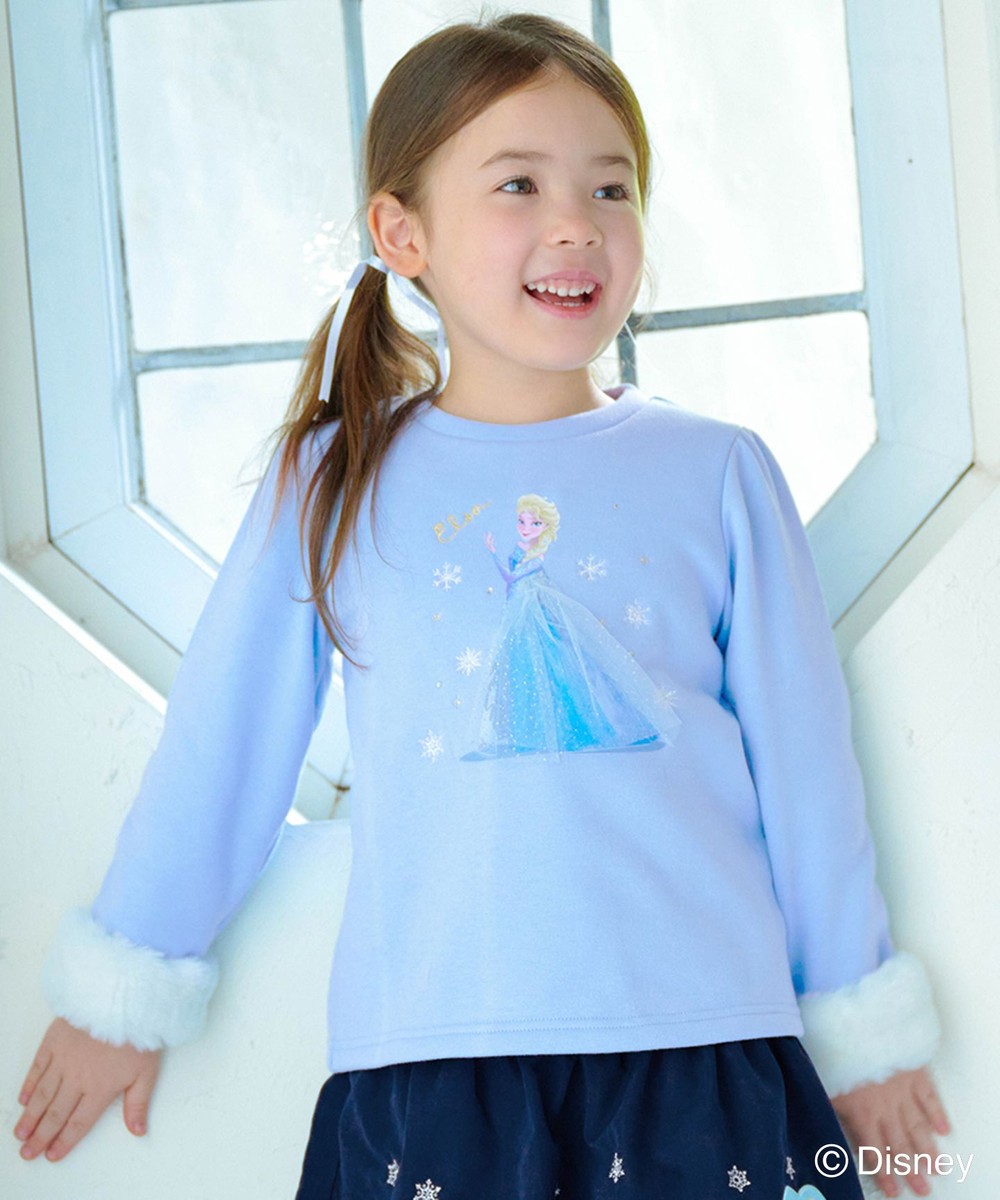 【オンワード】 any FAM KIDS>トップス 【ディズニー/FROZEN】裏シャギープリントトレーナー サックスブルー(エルサ) 130 キッズ