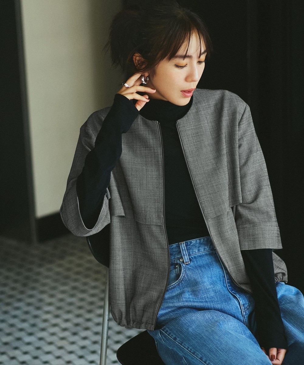 【オンワード】 ICB>ジャケット/アウター 【UVカット・洗える】ウール2WAYストレッチ ノーカラーブルゾン 無地柄 2 レディース 【オンワード】 ICB>ジャケット/アウター 【UVカット・洗える】ウール2WAYストレッチ ノーカラーブルゾン 無地柄 2 レディース