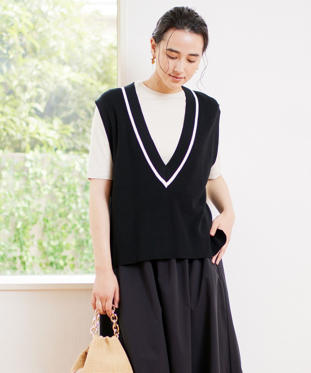 【UVケア/抗菌防臭】深Vニットベスト
