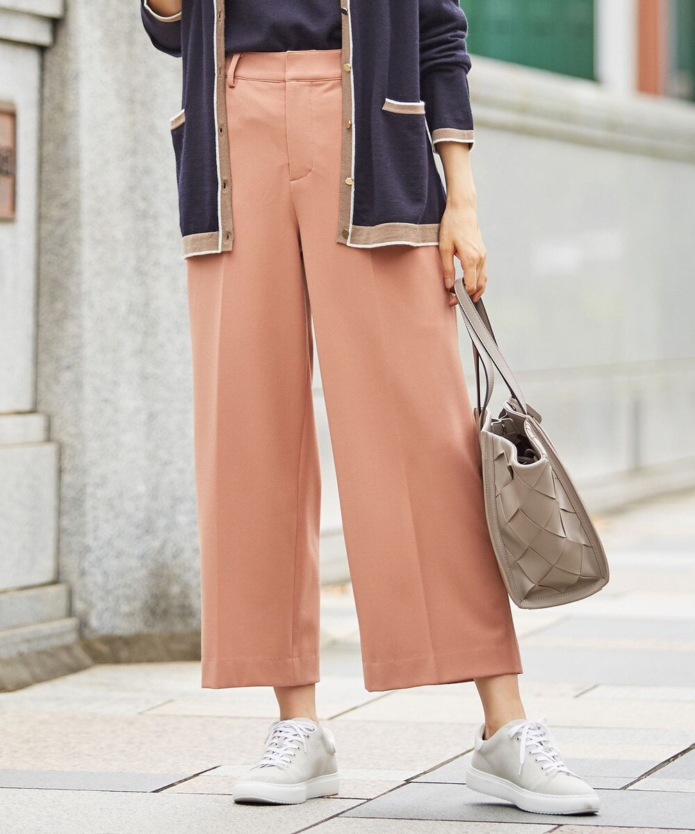【オンワード】 J.PRESS LADIES>パンツ 【WEB限定カラーあり・洗える】NEWESTバックピーチ ワイドパンツ ピンク 13 レディース 【送料無料】