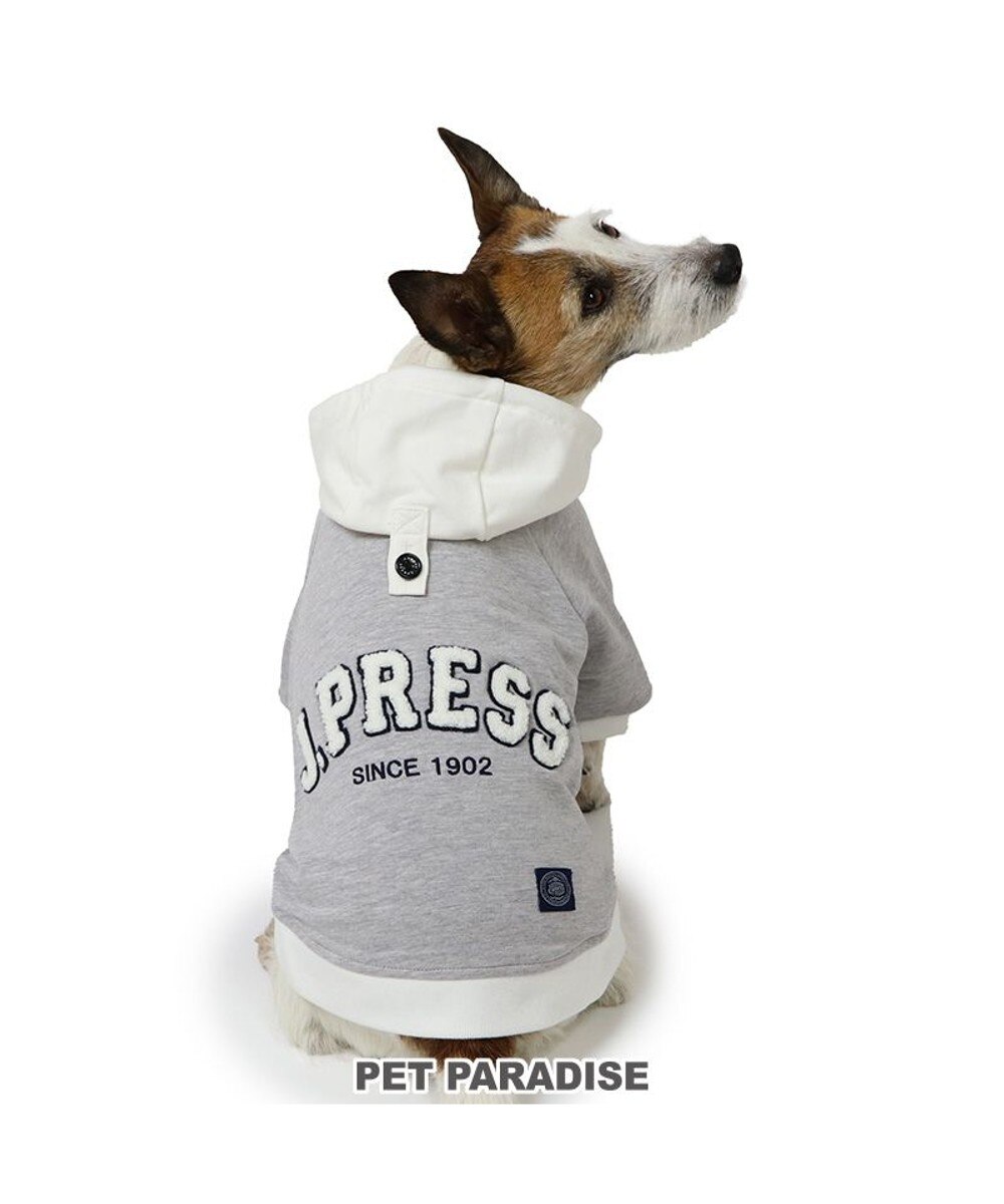 【オンワード】 PET PARADISE>ペットグッズ J.PRESS サガラ ロゴ パーカー 小型犬 グレー ＳＳ 【送料当社負担】
