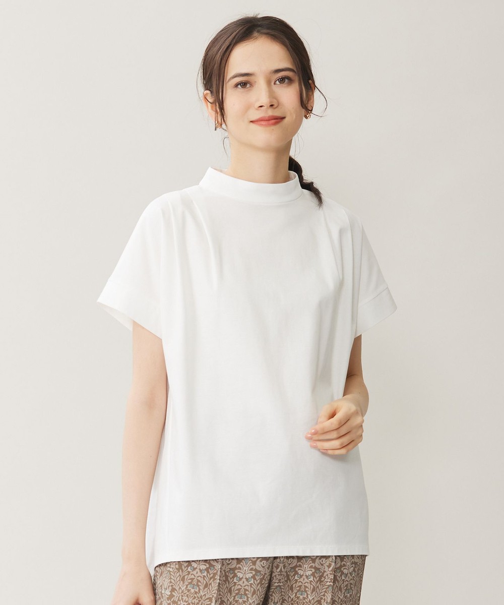 【オンワード】 自由区 L(大きいサイズ)>トップス 【洗える】ハイカウントハイネック カットソー オフホワイト 46 レディース 【オンワード】 自由区 L(大きいサイズ)>トップス 【洗える】ハイカウントハイネック カットソー オフホワイト 46 レディース