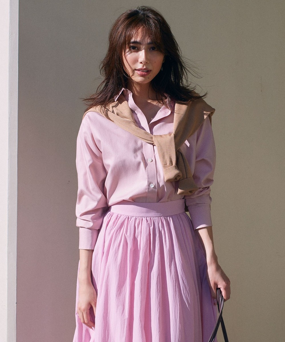 【オンワード】 23区 L>トップス 【マガジン掲載】CANCLINI ベーシックシャツ(番号2G32) スカイブルー 50 レディース 【送料無料】