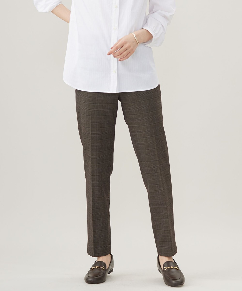 【オンワード】 J.PRESS LADIES L(大きいサイズ)>パンツ 【洗える】T/Rアルガンシルクチェック テーパード パンツ ブラウンチェック T17 レディース 【オンワード】 J.PRESS LADIES L(大きいサイズ)>パンツ 【洗える】T/Rアルガンシルクチェック テーパード パンツ ブラウンチェック T17 レディース