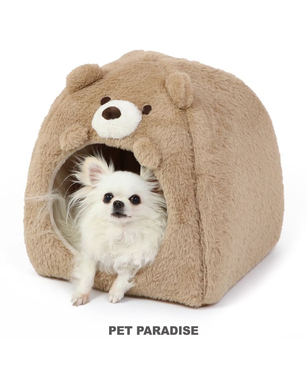 PET PARADISE>ペットグッズ ペットパラダイス くまハウス 《 ビスケット柄 》(38×40cm) 茶 - 【送料無料】