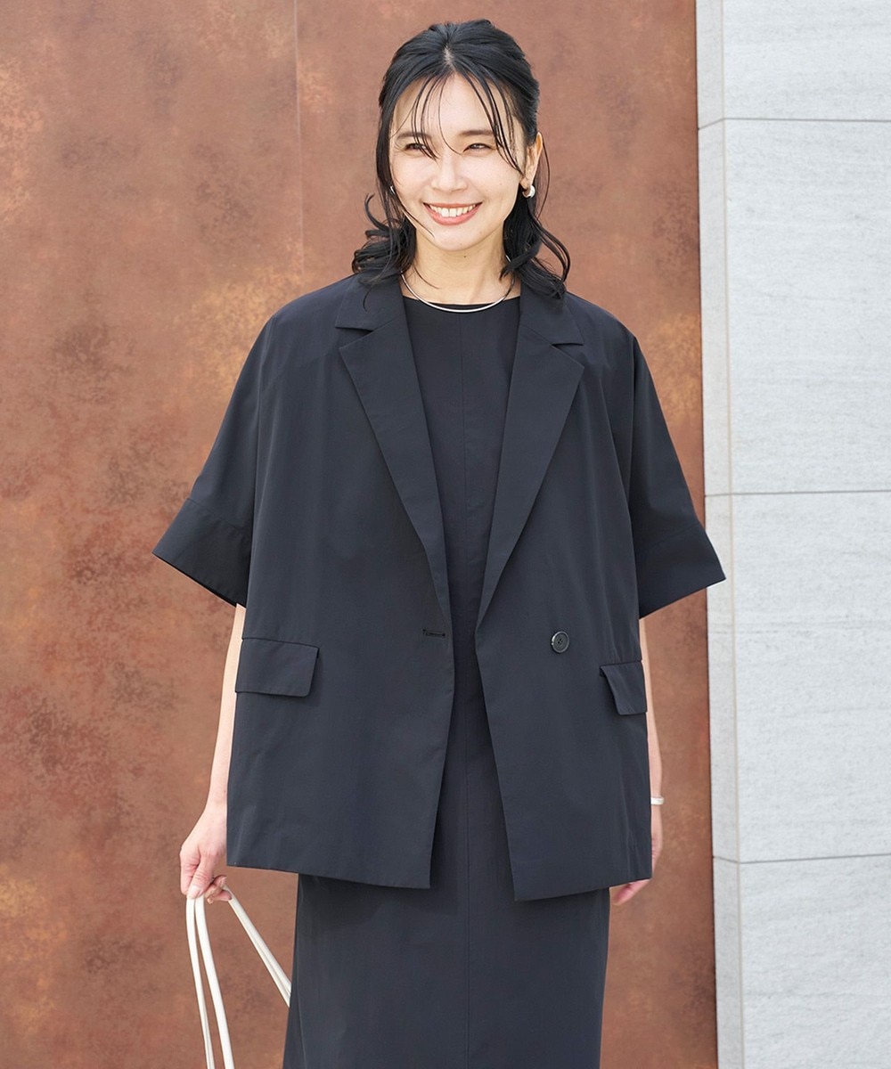 【オンワード】 UNFILO L(大きいサイズ)>ジャケット/アウター 【mi-molletコラボ】FINE MOVE ハーフスリーブジャケット ブラック XL レディース 【オンワード】 UNFILO L(大きいサイズ)>ジャケット/アウター 【mi-molletコラボ】FINE MOVE ハーフスリーブジャケット ブラック XL レディース